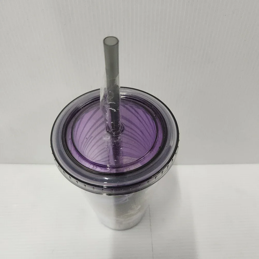 4 Pcs Star Wars Empire Strikes Back Tumbler Cup w/ Straw Purple Plastic 167